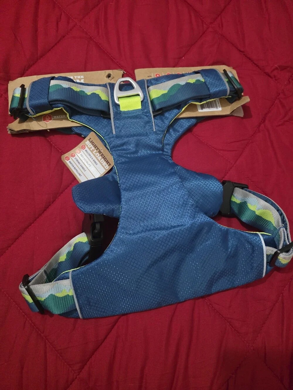 Arcadia Trail Lightweight Dog Harness in Blue & Neon Yellow NWT 🐾